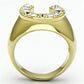 TK717 - IP Gold(Ion Plating) Stainless Steel Ring with Top Grade Crystal  in Clear-2