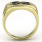 TK719 - IP Gold(Ion Plating) Stainless Steel Ring with AAA Grade CZ  in Clear-2