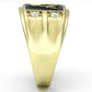 TK719 - IP Gold(Ion Plating) Stainless Steel Ring with AAA Grade CZ  in Clear-3