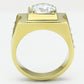 TK721 - IP Gold(Ion Plating) Stainless Steel Ring with AAA Grade CZ  in Clear-2