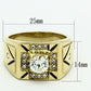 TK723 - IP Gold(Ion Plating) Stainless Steel Ring with AAA Grade CZ  in Clear-1