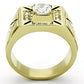TK723 - IP Gold(Ion Plating) Stainless Steel Ring with AAA Grade CZ  in Clear-2