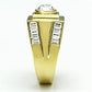 TK725 - IP Gold(Ion Plating) Stainless Steel Ring with Top Grade Crystal  in Clear-3