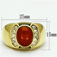 TK729 - IP Gold(Ion Plating) Stainless Steel Ring with Semi-Precious Agate in Siam-1