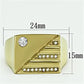 TK731 - IP Gold(Ion Plating) Stainless Steel Ring with Top Grade Crystal  in Clear-1