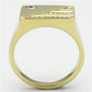 TK731 - IP Gold(Ion Plating) Stainless Steel Ring with Top Grade Crystal  in Clear-2