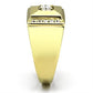 TK732 - IP Gold(Ion Plating) Stainless Steel Ring with AAA Grade CZ  in Clear-3