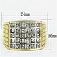 TK734 - Two-Tone IP Gold (Ion Plating) Stainless Steel Ring with Top Grade Crystal  in Clear-1