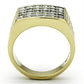 TK734 - Two-Tone IP Gold (Ion Plating) Stainless Steel Ring with Top Grade Crystal  in Clear-2