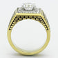 TK735 - Two-Tone IP Gold (Ion Plating) Stainless Steel Ring with AAA Grade CZ  in Clear-2