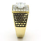 TK735 - Two-Tone IP Gold (Ion Plating) Stainless Steel Ring with AAA Grade CZ  in Clear-3