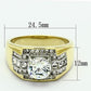 TK736 - Two-Tone IP Gold (Ion Plating) Stainless Steel Ring with AAA Grade CZ  in Clear-1