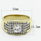 TK737 - Two-Tone IP Gold (Ion Plating) Stainless Steel Ring with AAA Grade CZ  in Clear-1
