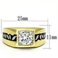 TK739 - Two-Tone IP Gold (Ion Plating) Stainless Steel Ring with AAA Grade CZ  in Clear-1