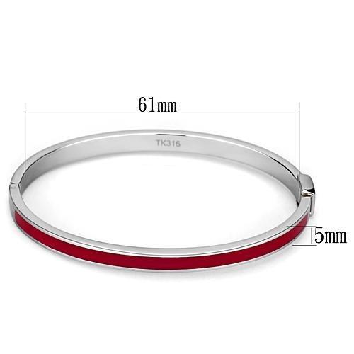 TK744 - High polished (no plating) Stainless Steel Bangle with Epoxy  in Siam-1