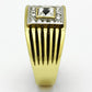 TK750 - Two-Tone IP Gold (Ion Plating) Stainless Steel Ring with Top Grade Crystal  in Clear-3