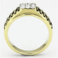 TK753 - Two-Tone IP Gold (Ion Plating) Stainless Steel Ring with Top Grade Crystal  in Clear-2