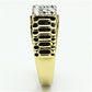 TK753 - Two-Tone IP Gold (Ion Plating) Stainless Steel Ring with Top Grade Crystal  in Clear-3