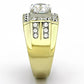 TK760 - Two-Tone IP Gold (Ion Plating) Stainless Steel Ring with AAA Grade CZ  in Clear-3