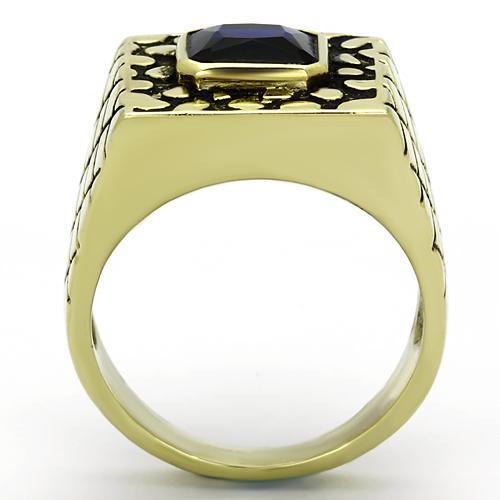 TK763 - IP Gold(Ion Plating) Stainless Steel Ring with Synthetic Synthetic Glass in Montana-2