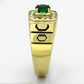 TK764 - IP Gold(Ion Plating) Stainless Steel Ring with Synthetic Synthetic Glass in Emerald-3
