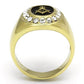 TK766 - IP Gold(Ion Plating) Stainless Steel Ring with Top Grade Crystal  in Clear-2