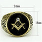 TK768 - IP Gold(Ion Plating) Stainless Steel Ring with Top Grade Crystal  in Clear-1