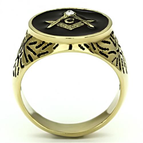 TK768 - IP Gold(Ion Plating) Stainless Steel Ring with Top Grade Crystal  in Clear-2