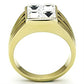 TK769 - IP Gold(Ion Plating) Stainless Steel Ring with Top Grade Crystal  in Clear-2