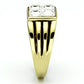 TK769 - IP Gold(Ion Plating) Stainless Steel Ring with Top Grade Crystal  in Clear-3