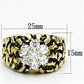 TK771 - IP Gold(Ion Plating) Stainless Steel Ring with AAA Grade CZ  in Clear-1