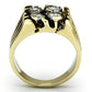 TK772 - IP Gold(Ion Plating) Stainless Steel Ring with AAA Grade CZ  in Clear-2