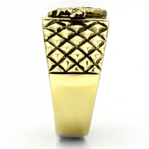 TK773 - IP Gold(Ion Plating) Stainless Steel Ring with No Stone-3