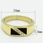TK775 - IP Gold(Ion Plating) Stainless Steel Ring with Top Grade Crystal  in Clear-1