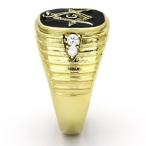 TK776 - IP Gold(Ion Plating) Stainless Steel Ring with Top Grade Crystal  in Clear-3