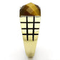 TK779 - IP Gold(Ion Plating) Stainless Steel Ring with Semi-Precious Tiger Eye in Topaz-3