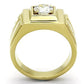 TK791 - IP Gold(Ion Plating) Stainless Steel Ring with AAA Grade CZ  in Clear-2