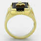 TK795 - IP Gold(Ion Plating) Stainless Steel Ring with Semi-Precious Agate in Jet-2