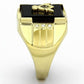 TK795 - IP Gold(Ion Plating) Stainless Steel Ring with Semi-Precious Agate in Jet-3