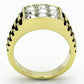 TK796 - Two-Tone IP Gold (Ion Plating) Stainless Steel Ring with Top Grade Crystal  in Clear-2