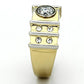 TK797 - Two-Tone IP Gold (Ion Plating) Stainless Steel Ring with AAA Grade CZ  in Clear-3