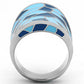 TK799 - High polished (no plating) Stainless Steel Ring with Epoxy  in Multi Color-2