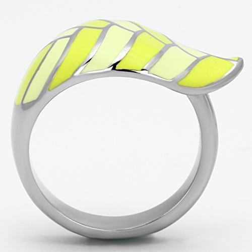 TK801 - High polished (no plating) Stainless Steel Ring with Epoxy  in Multi Color-2