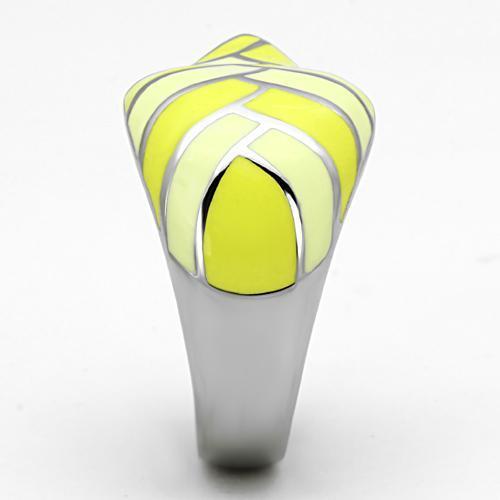 TK801 - High polished (no plating) Stainless Steel Ring with Epoxy  in Multi Color-3