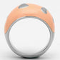 TK802 - High polished (no plating) Stainless Steel Ring with Epoxy  in Orange-2