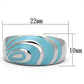 TK804 - High polished (no plating) Stainless Steel Ring with Epoxy  in Sea Blue-1