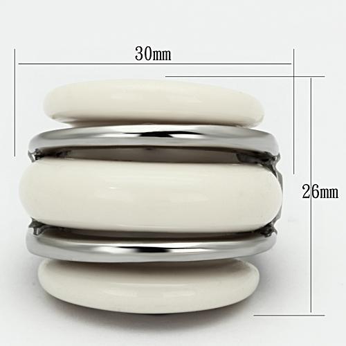 TK807 - High polished (no plating) Stainless Steel Ring with Synthetic Synthetic Stone in Citrine Yellow-1