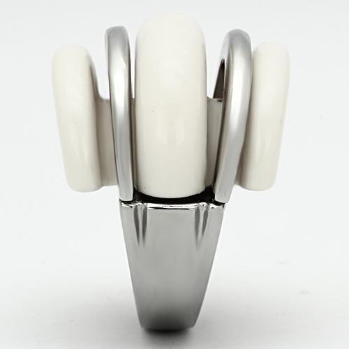 TK807 - High polished (no plating) Stainless Steel Ring with Synthetic Synthetic Stone in Citrine Yellow-3