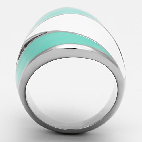 TK808 - High polished (no plating) Stainless Steel Ring with Epoxy  in Multi Color-2
