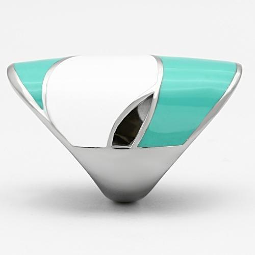 TK808 - High polished (no plating) Stainless Steel Ring with Epoxy  in Multi Color-3